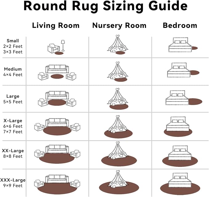 OLANLY Coffee Round Rugs for Bedroom - Image 8