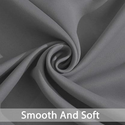 Yakamok Grey Room Darkening Curtains 52x90 inch Gray Grommet-Living Room | 2 - Image 5