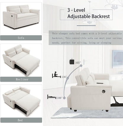 55.5" Small Sleeper Sofa Couch - Image 6