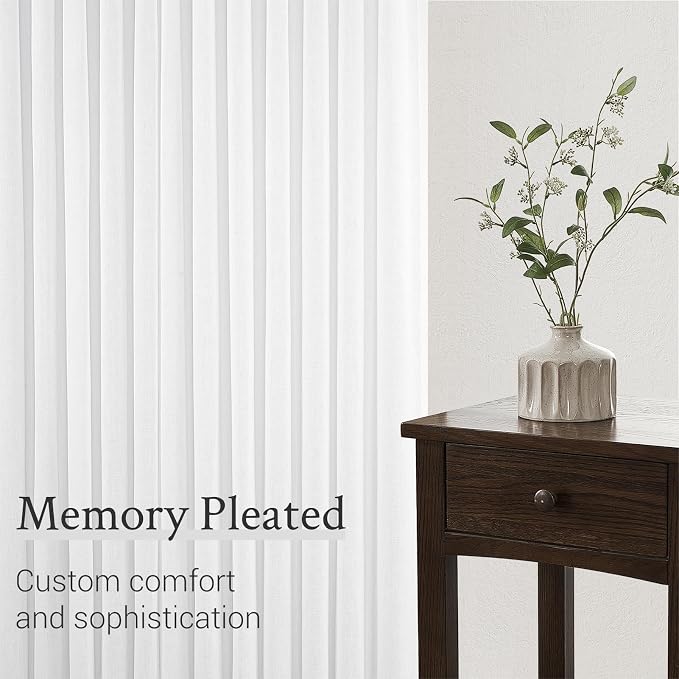 Topfinel 96 Inches Long Pinch Pleated Semi Sheer Curtains - Image 4