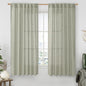 Sage Grey Semi Sheer Linen Curtains 63 Inch by LAMIT