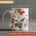 Maison d' Hermine Coffee Mug with Handles Fine Bone China Mugs Pack of Two Tea Cups for Hot Beverages Cappuccino Latte Home Restaurant Office Perfect for Gift (Equinoxe - Beige, 15 Ounce)