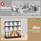 Coffee Mug Holder with 16 Movable Hooks, Metal Coffee Cup Holder for Countertop, 2 Tier Mug Rack with Storage Shelf for Kitchen Office Coffee Mug Rack