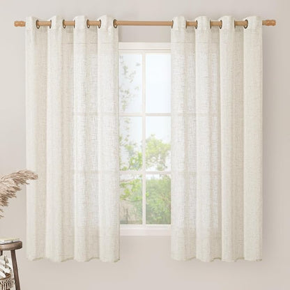 60 Inch Semi Sheer Linen Curtains by LAMIT