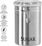 Oggi 8" Stainless Steel Flour Container & 62oz Sugar Jar Kitchen Storage Set