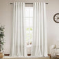 Linen Sheer Curtains 108 Inches Long Back Tab Rod Pocket 2 Panels Cream Semi by Nanspring