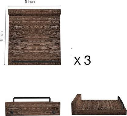 RYOFOBETTO Small Floating Shelf, 6X6 Inches Farmhouse Wall Shelves - Image 3