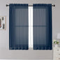 Sheer Curtains - Navy 45" Long, Light Filtering Tiers by OWENIE