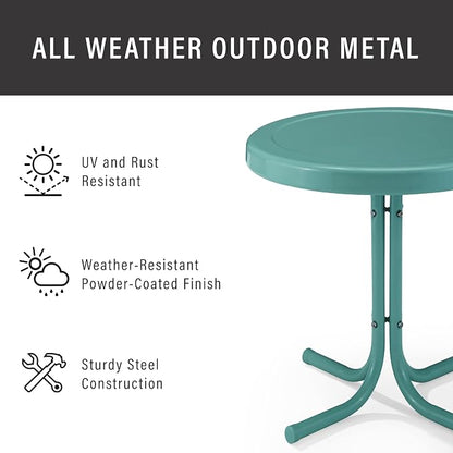 Crosley Furniture Griffith Weather Resistant Retro Metal Outdoor Side Table - Image 4