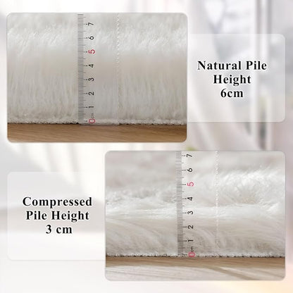 ORINOVA White Small Circle Fluffy Rugs - Image 4
