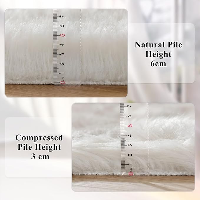 ORINOVA White Shag Washable Area Rugs - Image 5