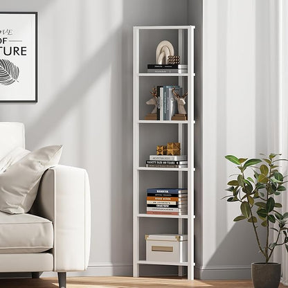 TUTOTAK 6-Tier Corner Bookshelf, Corner Shelf - Image 7