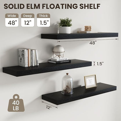 Dreamland 48 inch Floating Shelves, Rustic Wood Floating Wall Shelf - Image 3