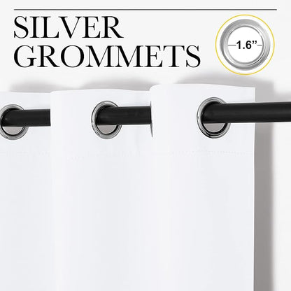 NICETOWN White Samll Window Blackout Curtain Panels, 42 inches x 78 inches - Image 3