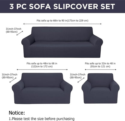 Peryiter 3 Pcs Couch and Loveseat Covers Set Sofa Cover - Image 2