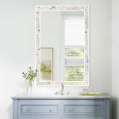 Tanmicoshomy Brown Shell Framed Rectangular Wall Mirrors - Image 6