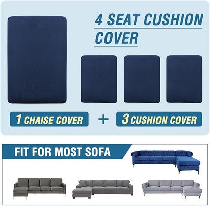 H.VERSAILTEX Sectional Couch Covers 4 Pieces Sofa Seat Cushion Covers L Shape - Image 8