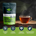 MagniTea Herbal Sleep Aid Magnesium Glycinate Muscle Relaxation Tea Ritual Valerian Root Bedtime Solution Natural Alternative KETO Friendly Vegan Certified Zero Sugar Chamomile Blend Stress Relief Melatonin Free