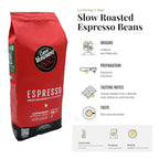 Caffe Vergnano 1882 Espresso Whole Bean Arabica Roast Coffee, 2.2 lb bag - Italian Medium Roast Coffee Beans with notes of Chocolate, Nuts & Caramel, Intensity 7/10-1000g Bag