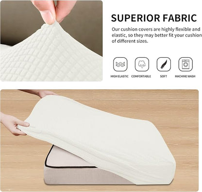 Easy-Going Stretch 3 Pieces Couch Cushion Covers - Image 4