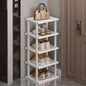 SAN HE Bamboo Shoe Rack 5Tier- Vertical White Shoe Rack by SANHE