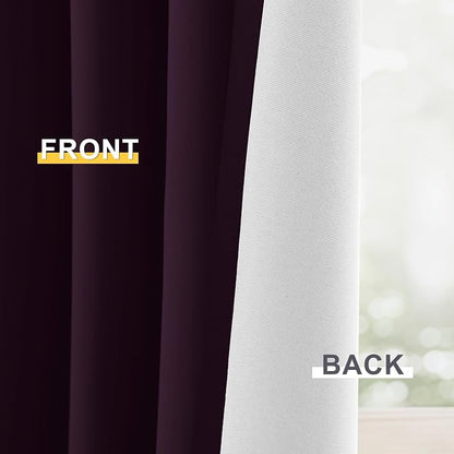 Yakamok Dark Purple 100% Blackout Curtains 84 Inches Long 50" Wide 2 Panels | - Image 6