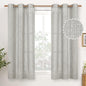 YoungsTex Light Grey Linen Semi Sheer Curtains 45 Inch Length 2 Panels | Short by YoungsTex