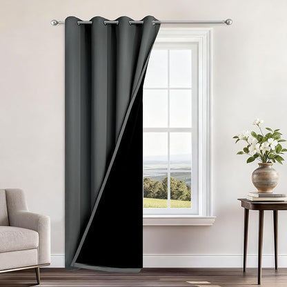 Yakamok Dark Grey Blackout Curtains 96" Long by Yakamok