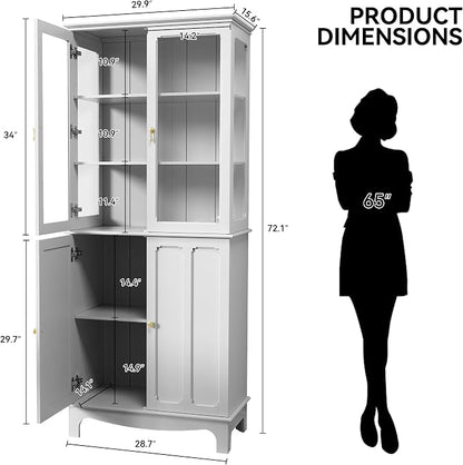 ARTPOWER 72" Freestanding Kitchen Pantry Storage Sideboard, Classical Tall - Image 2