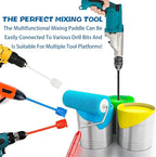 16 Pcs Epoxy Resin Mixer Paddles, Reusable Plastic Mixing Paddle Paint Stirrer for Drill, Multipurpose Helix Drill Mixer Attachment for Mixing Epoxy Resin Paint Silicone Molds, Works with Most Drills