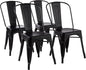 Amazon Basics Metal Dining Chairs, Indoor/Outdoor, Matte Black by AmazonBasics