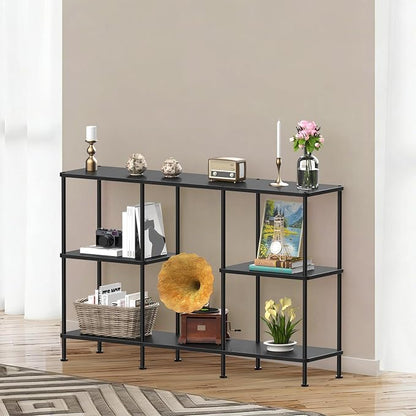 ETELI Tall Black TV Stand with Storage Small Entertainment Center - Image 6