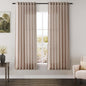 Oatmeal Linen Curtains 63 Inches Length 2 Panels Set by Nanspring