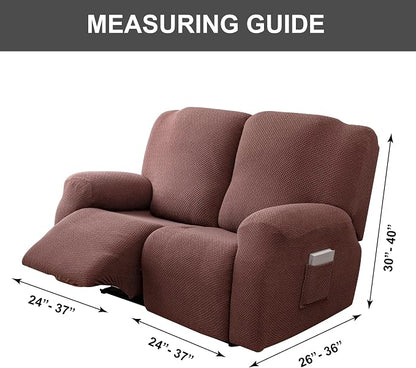 Genina Recliner Loveseat Covers, Stretch Reclining Sofa Covers, 2 Seater Couch - Image 9