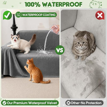 LOllON Velvet Couch Cover for Cats Dogs Kids - Image 4
