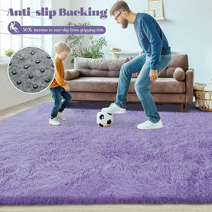 8x10 Area Rugs for Living Room: Fluffy Shag Soft Washable Rug Large Fuzzy Plush - Image 7