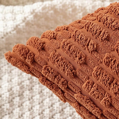 MIULEE Fall Lumbar Corduroy Decorative Throw Pillow Covers 12x20 Dark Rust | - Image 7