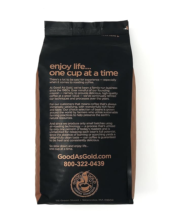 Banana Nut Crunch Whole Bean Coffee, Flavored, 5 Pound Bag Good As Gold Coffee Roasters