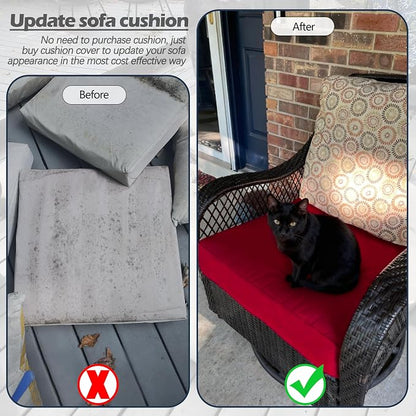 Sqodok Patio Cushion Cover 19x19 inch, Outdoor Seat Cushion Slip Cover - Image 8