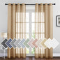 NICETOWN Sheer Curtains Flax Texture 84 inch Length, Grommet Semi Sheer Window by NICETOWN