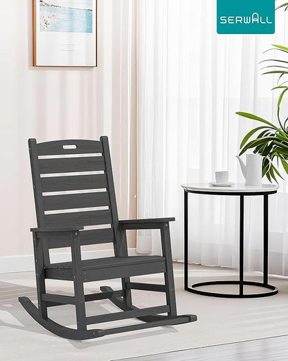 SERWALL Outdoor Rocking Chair Set of 2, Oversized Rocking Chair - Image 2
