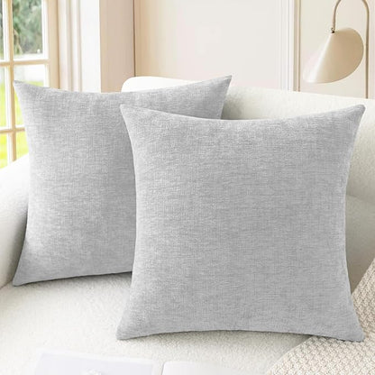 CaliTime Decorative Throw Pillow Covers 16 X 16 Inches Moonbeam Gray | Pack of 2 by CaliTime