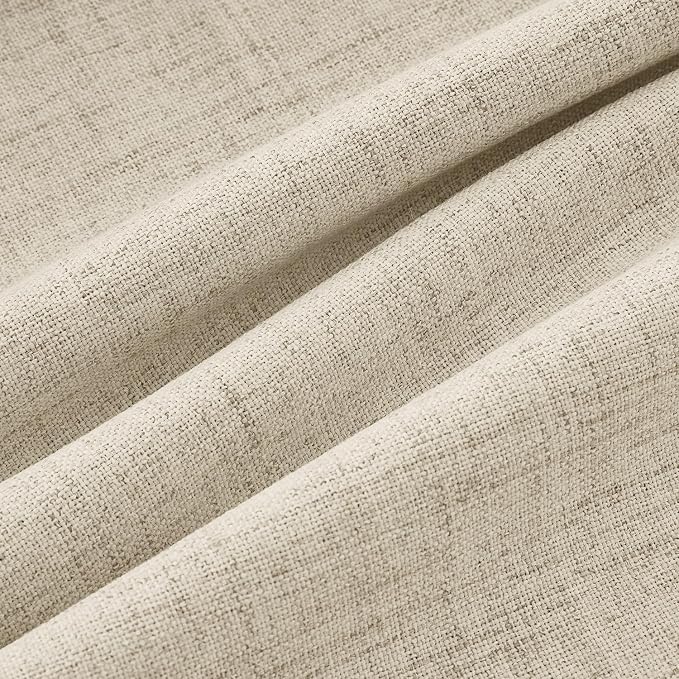 MIULEE 100% Blackout Linen Curtains 42 x 90 Inch Cobblestone 2 Panels | Thermal - Image 9