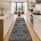 PLHXFR 3x10 Washable Runner Rug：Floral Indoor Kitchen Carpet Dark Black | by PLHXFRSoftAreaRugs