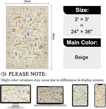 DUKINO 2x3 Entryway Rug, Washable Door Mat Animal Rug - Image 2