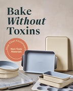 Caraway Nonstick Ceramic Bakeware Set (11 Pieces) - Baking Sheets, Assorted Baking Pans, Cooling Rack, & Storage - Aluminized Steel Body - Non Toxic, PTFE & PFOA Free - White