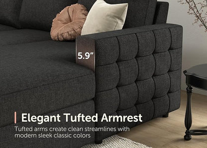 HONBAY Sectional Couch with Pull Out Bed, Sectional Sleeper Sofa with Storage - Image 7