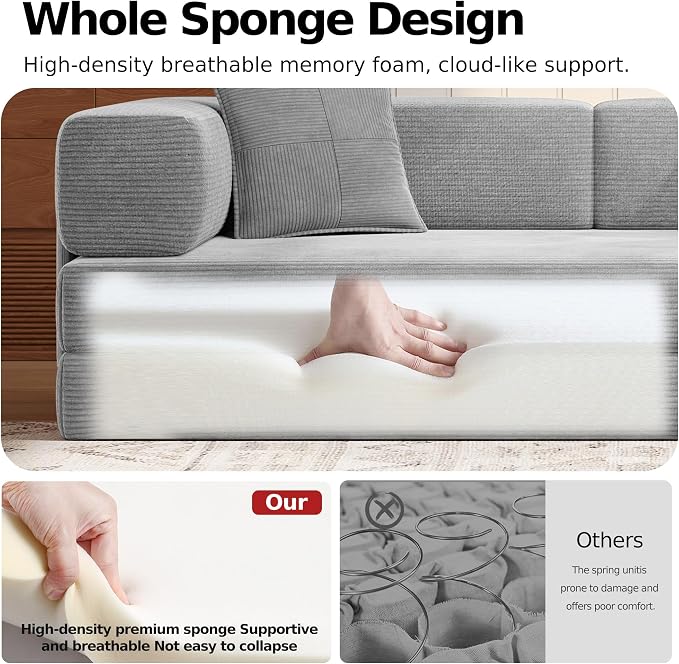 MoonSpeak 78.8''Sleeper Couch Bed - Image 4