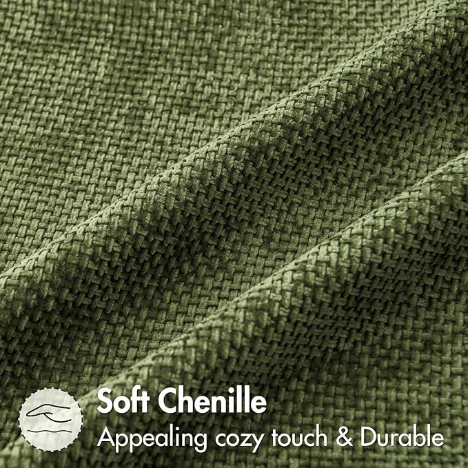MIULEE Decorative Couch Throw Pillow Covers 20x20 Inch Olive 2 Pack | Modern - Image 6