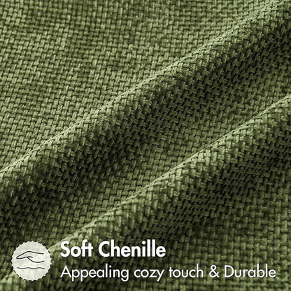 MIULEE Decorative Couch Throw Pillow Covers 18x18 Inch Olive 2 Pack | Modern - Image 6